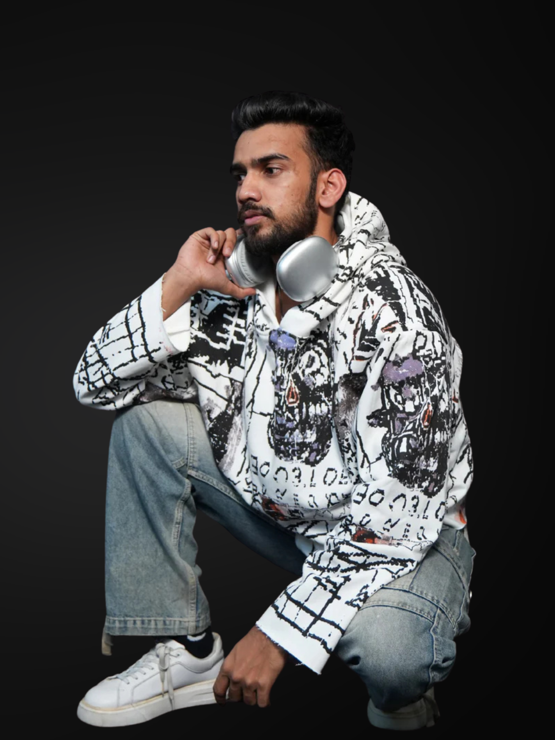 Rebel Sketch Crop Hoodie