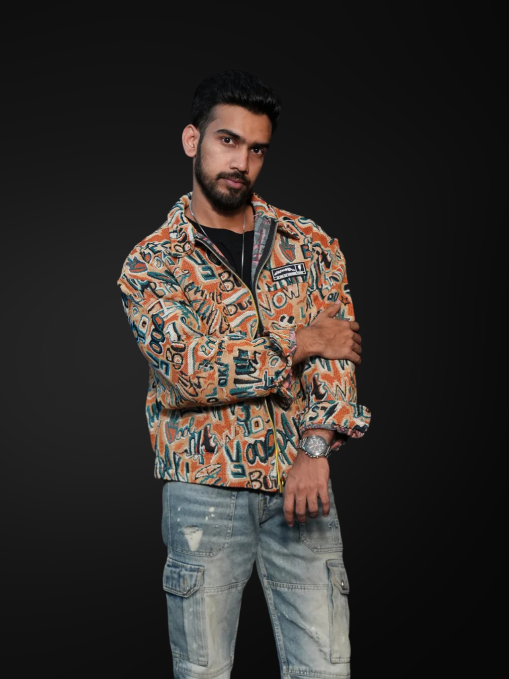 Abstract Orange Graffiti Jacket