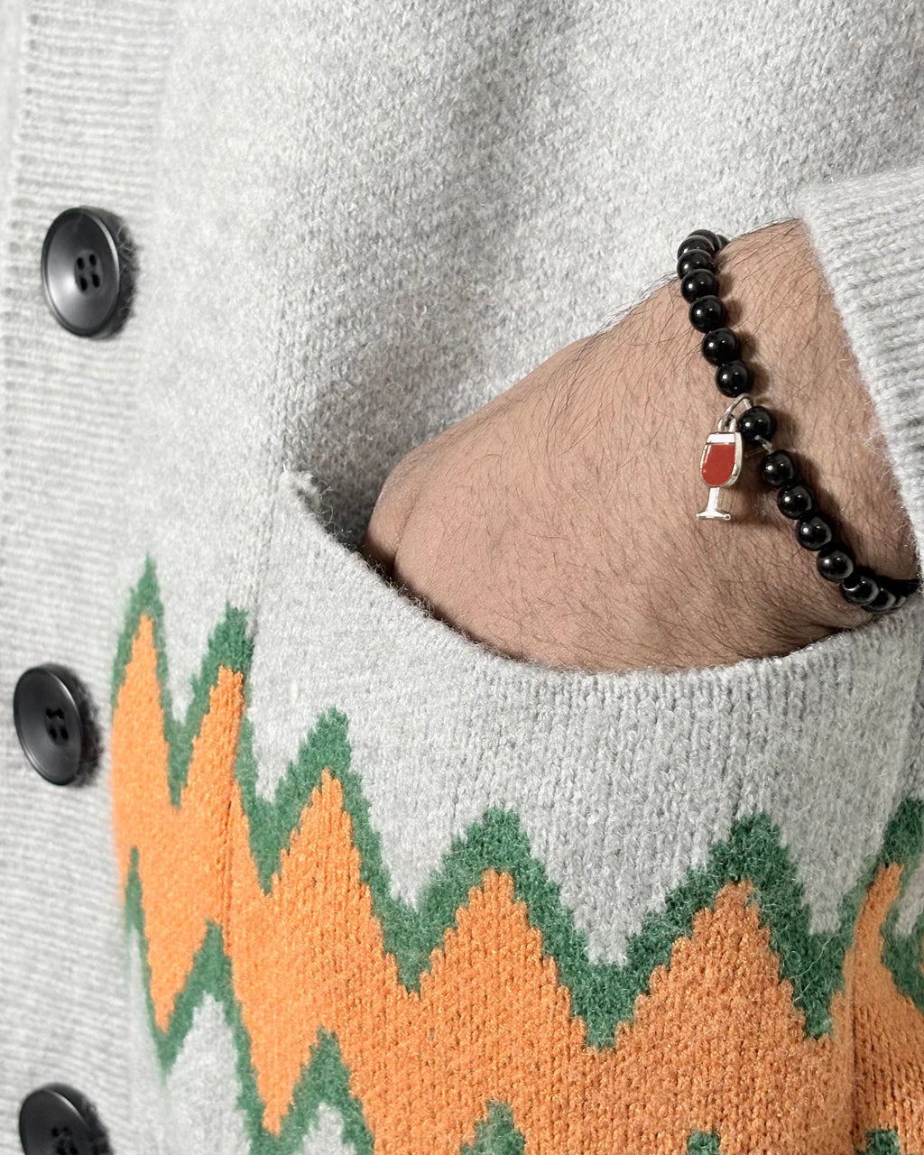 Zig-Wave Knit Cardigan