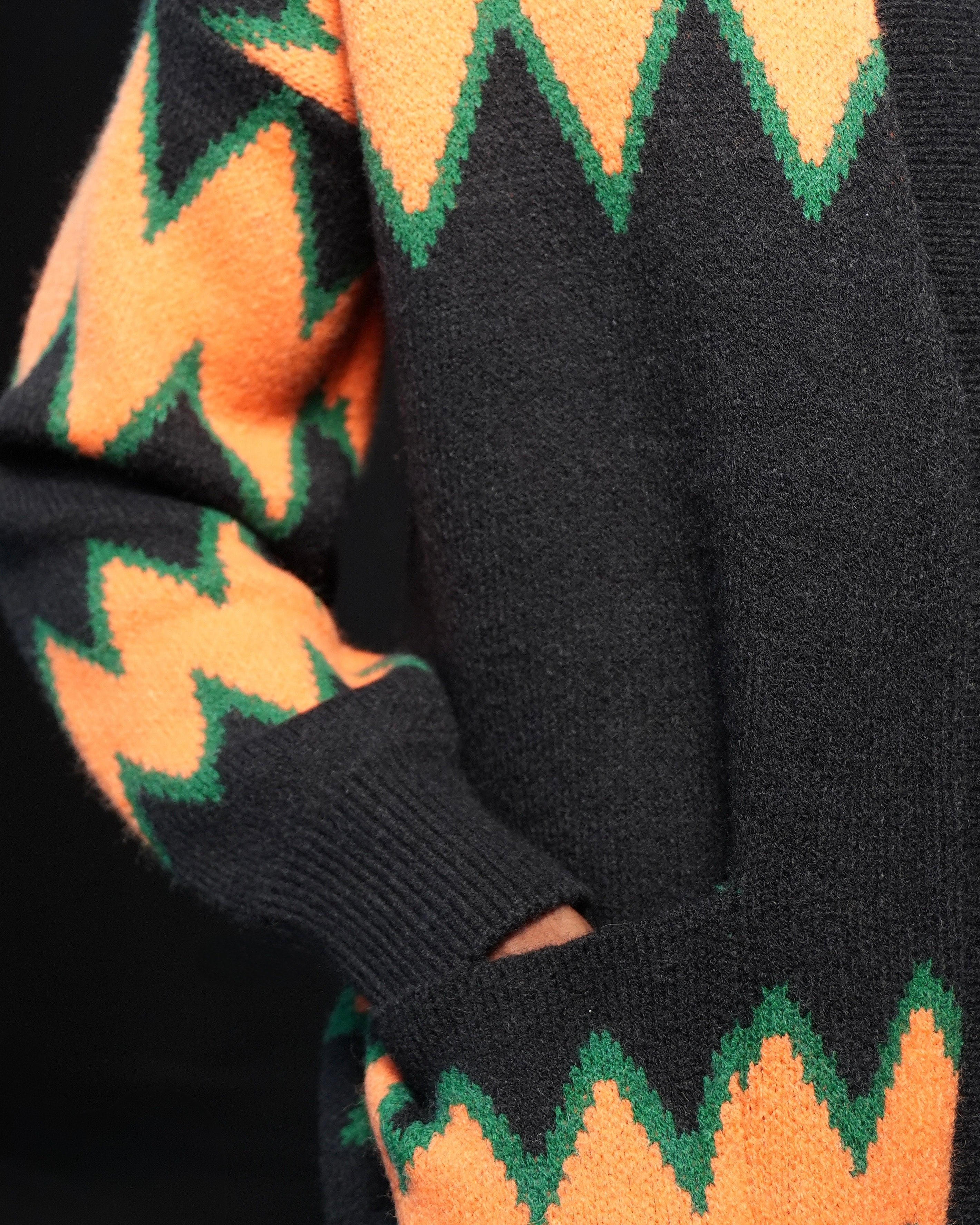 Zig-Zag Knit Cardigan