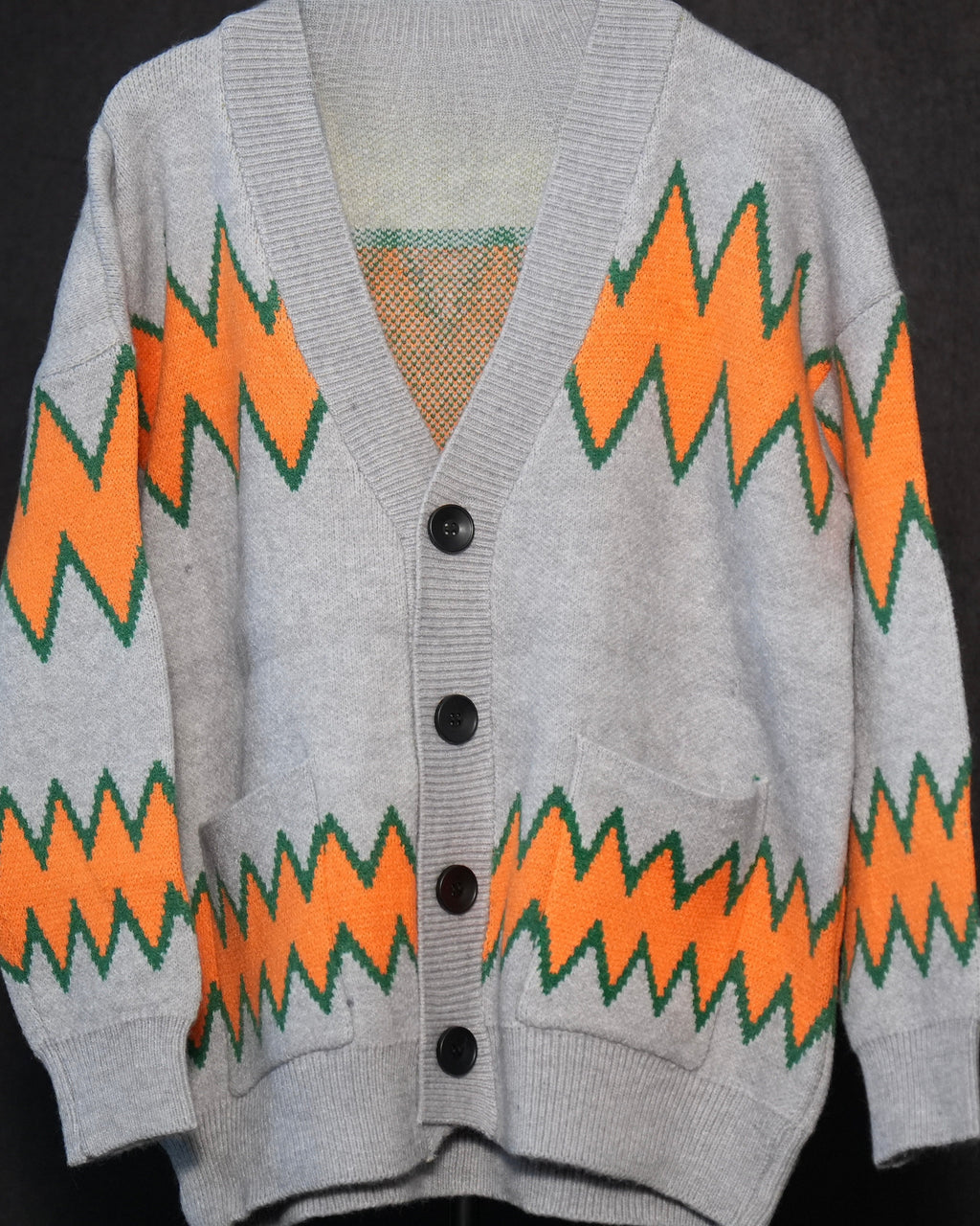 Zig-Wave Knit Cardigan