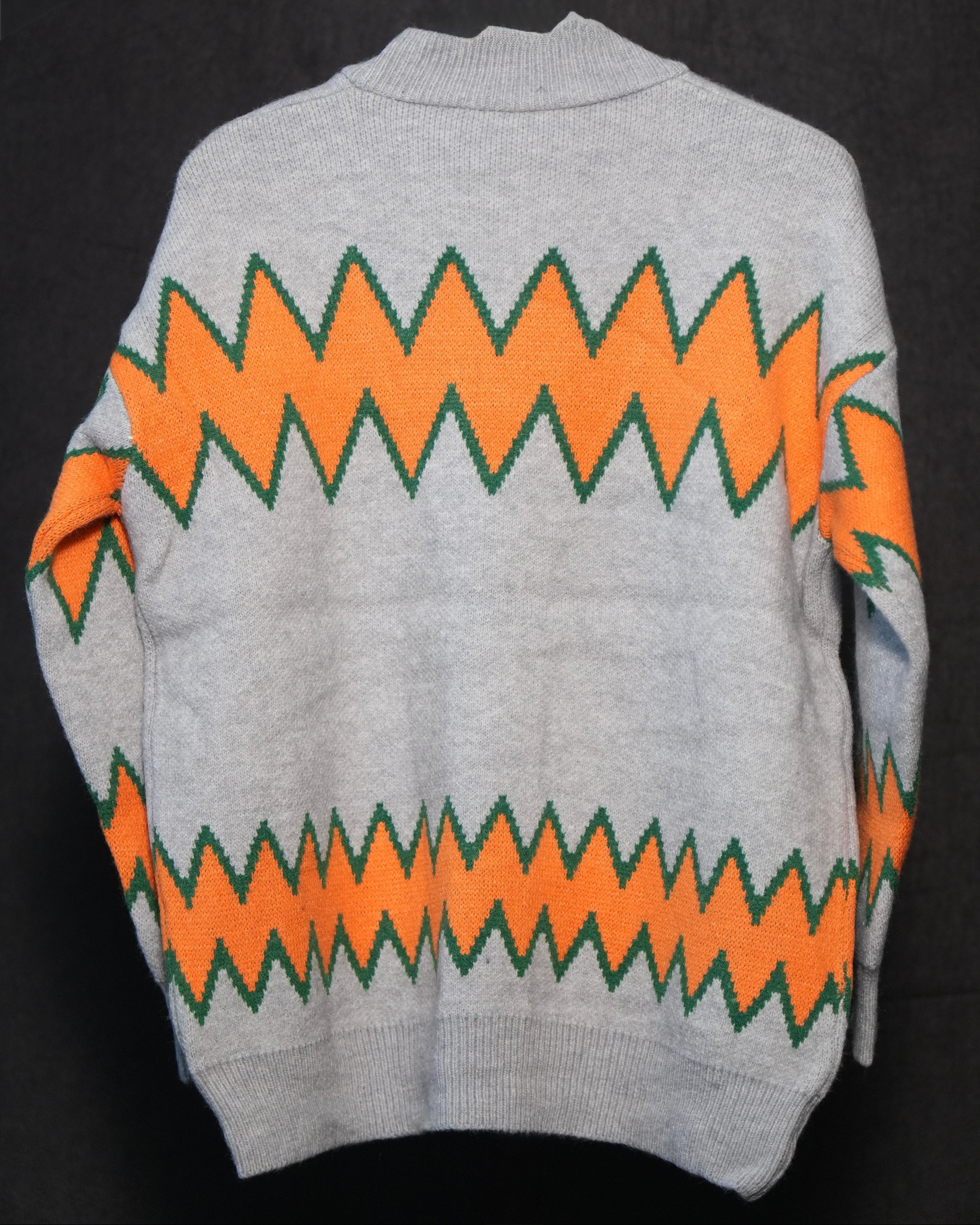 Zig-Wave Knit Cardigan